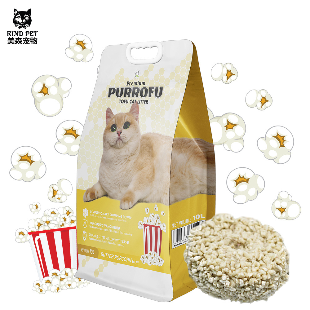 Tofu Cat Litter, Natural Eco-Friendly Kitty Litter, Flushable Clumping Tofu Cat Litter Pellets - Ultra Absorbent