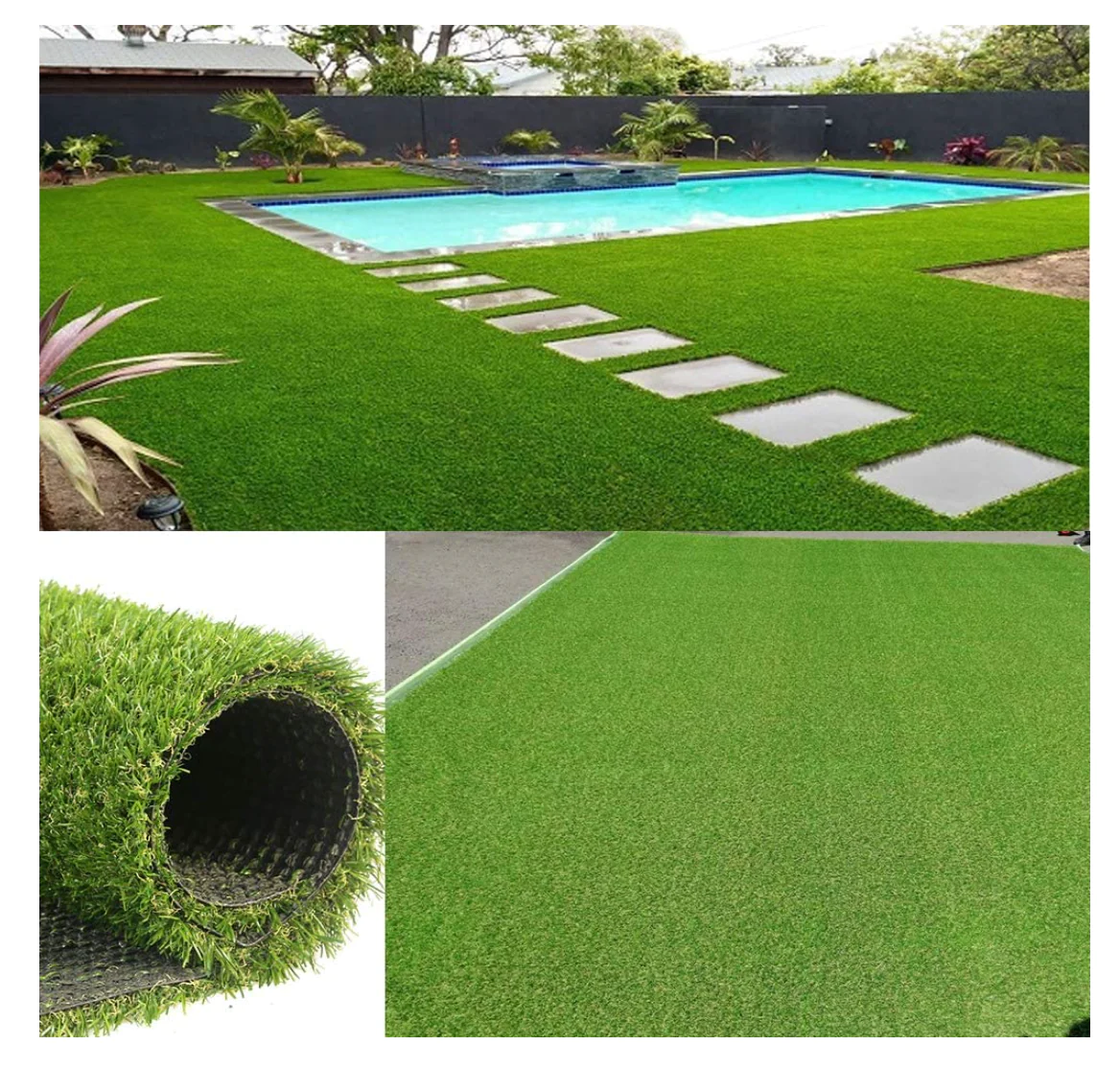 Wholesale Outdoor Garden Floor 35mm Green Artificial Grass Rug Carpet for Wall Decoration Artificial Grass