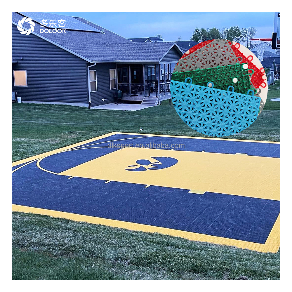 Plastic basketball and volleyball court fashionable cute flooring reusable polypropylene modular tiles