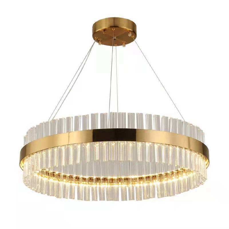 Wholesale hotel lobby  luxury gold color villa high ceilings hanging lights Crystal chandelier light fixture