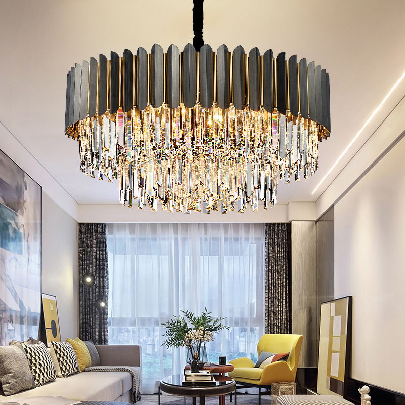 Led Modern Crystal Pendant Light Rustic Bedroom Dining Light Fixtures Lighting Chandeliers Ceiling Luxury