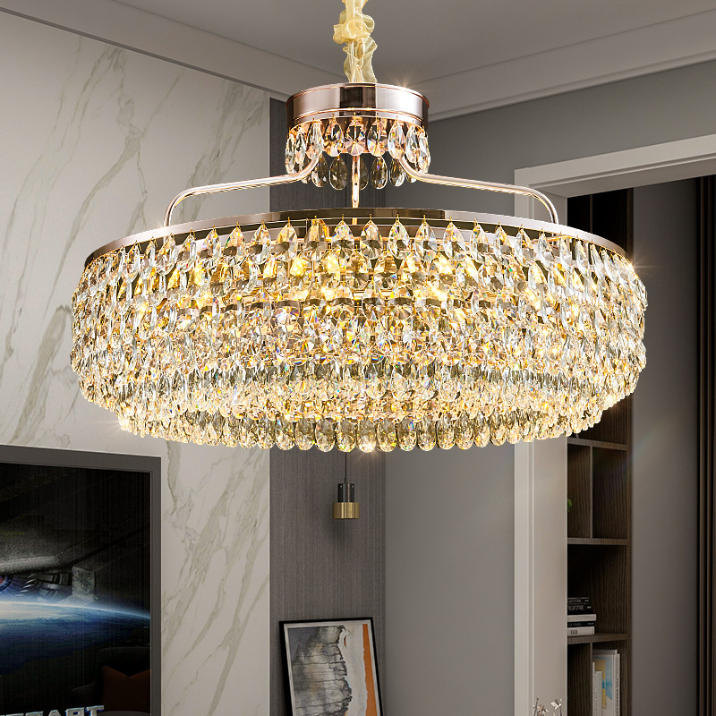 Luxury Gold Led Modern Crystal Pendant Light Bedroom Dining Light Fixtures Lighting Chandeliers