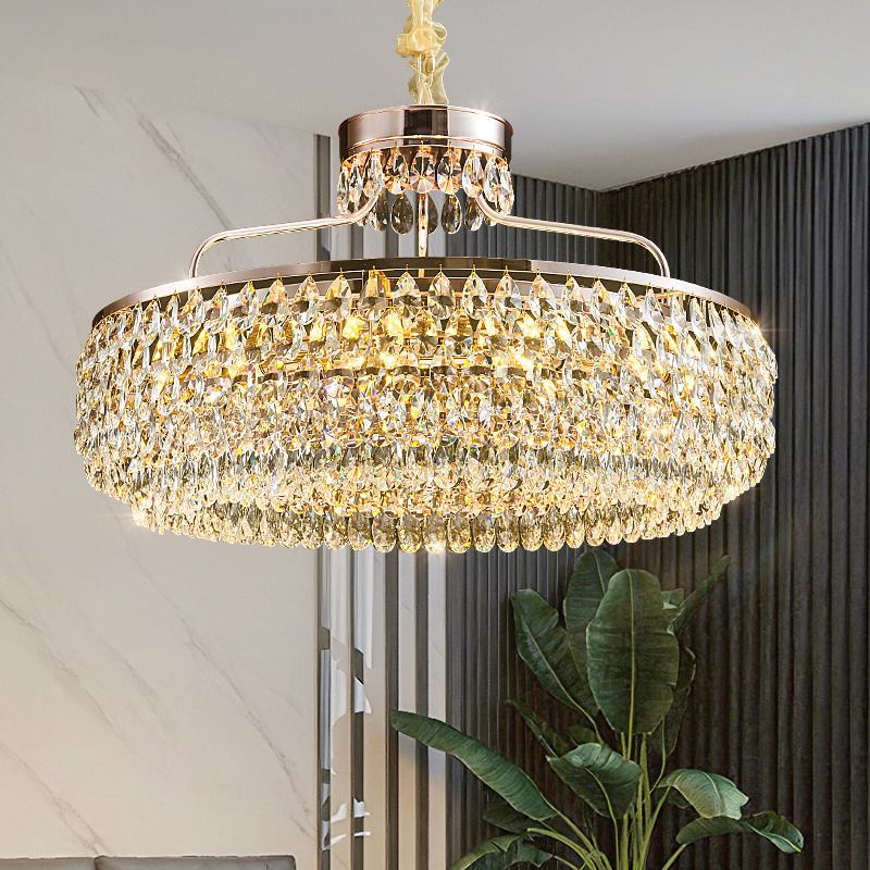 Luxury Gold Led Modern Crystal Pendant Light Bedroom Dining Light Fixtures Lighting Chandeliers