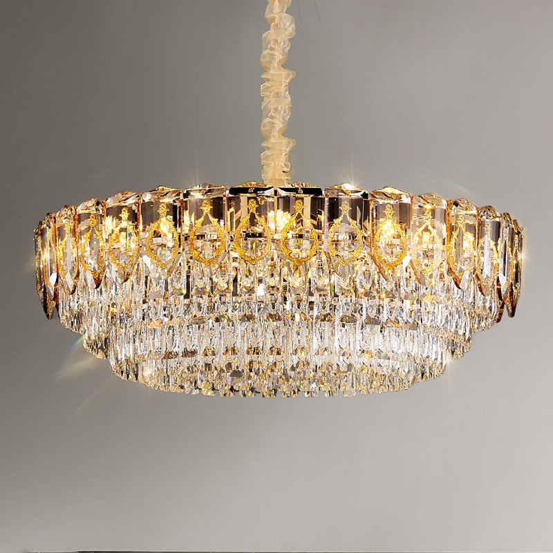 Led Round Led Gold K9 Crystal Chandelier Modern Luxury For Bedroom