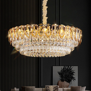 Led Round Led Gold K9 Crystal Chandelier Modern Luxury For Bedroom