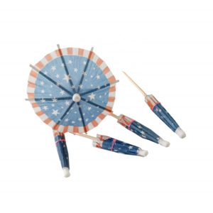 Free Sample Colorful Paper Umbrellas Cocktail Umbrella Drink Picks Octagonal Star-Shaped Paper Parasol Wooden Toothpicks