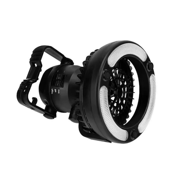 Camping Fan Light 2 in 1 Flashlight Outdoor Lantern Hiking Fishing Camping Lamp With Hanging Hook