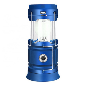 Factory Hot Sales Solar camping led light rechargeable waterproof handheld collapsible USB lamp lantern for Hiking