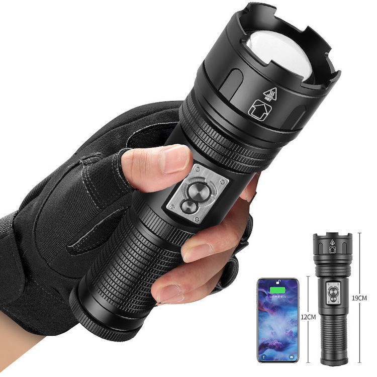 Super Bright 30W LED Flashlights 90000 High Lumens Water-Resistant 10 Light Modes Tactical Flashlight for Camping Hiking Outage