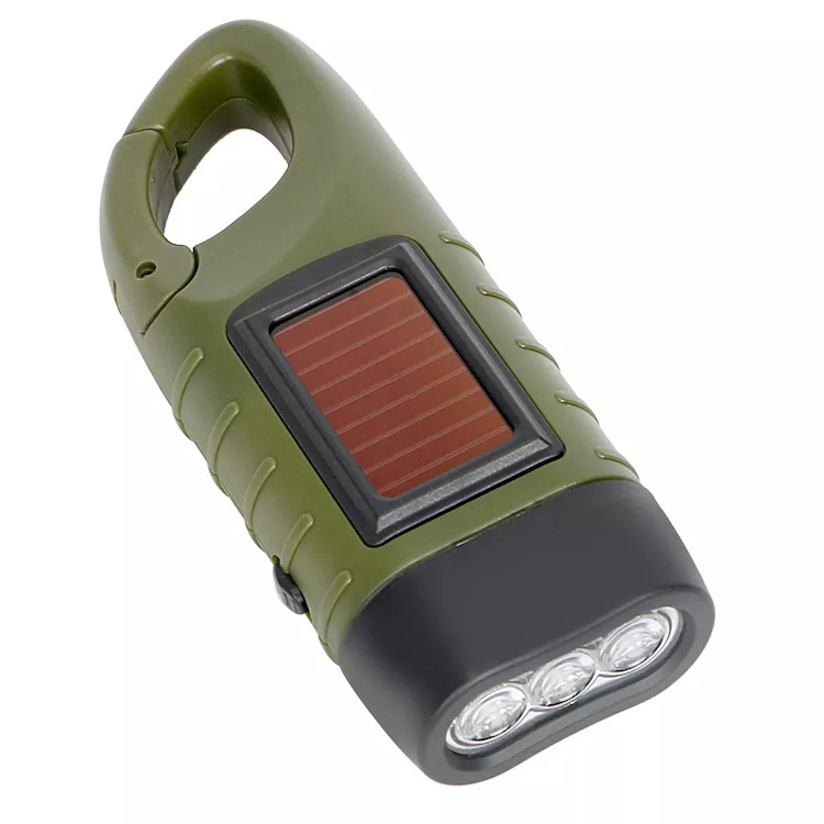 Hand Crank Solar Powered Rechargeable Flashlight LED Emergency Dynamo Torch keychain flashlight