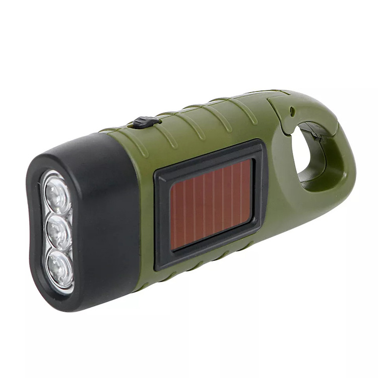 Hand Crank Solar Powered Rechargeable Flashlight LED Emergency Dynamo Torch keychain flashlight