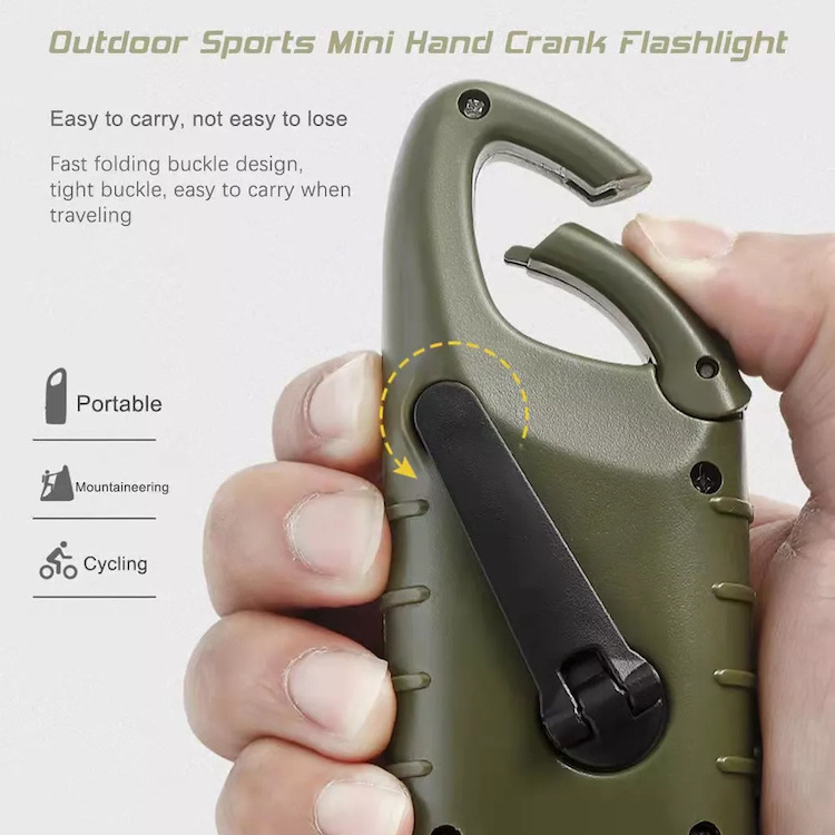 Hand Crank Solar Powered Rechargeable Flashlight LED Emergency Dynamo Torch keychain flashlight