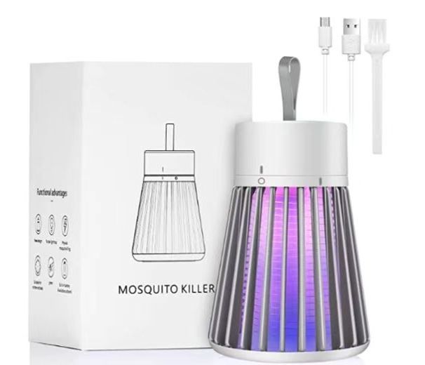 Bug Zapper Rechargeable Mosquito Killer Indoor Electric Fly Trap with Light and Hanging Loop USB Killing Lamp Portable LED