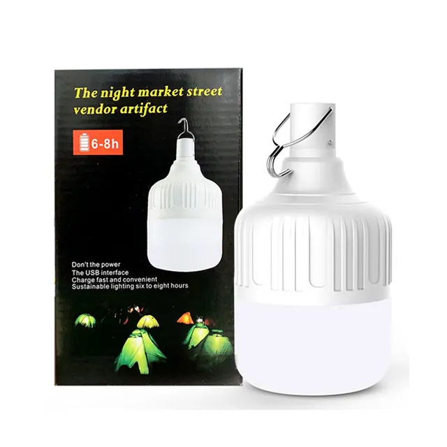 LED rechargeable bulb Highlight night market lighting floor lamp Outdoor emergency light household USB bulb