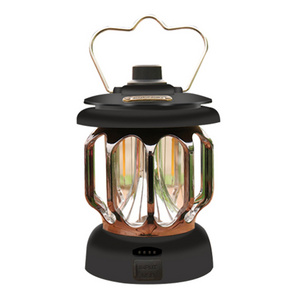 Retro Portable Camping Lantern Rechargeable Outdoor Lamp Household 3 Modes Dimmable Camping Light Tent Emergency Campsite Lights