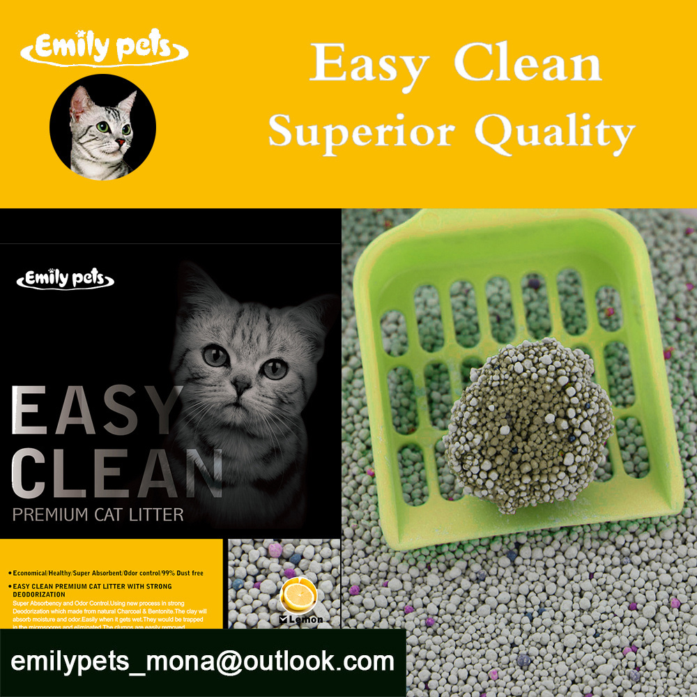 Emily Pets Clumped Ball Bentonite Cat Sand Litter for Cleaning