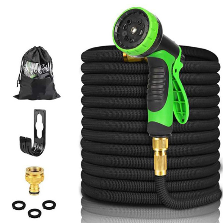 Hot selling 100ft expandable garden water brass hose & reels with spray gun