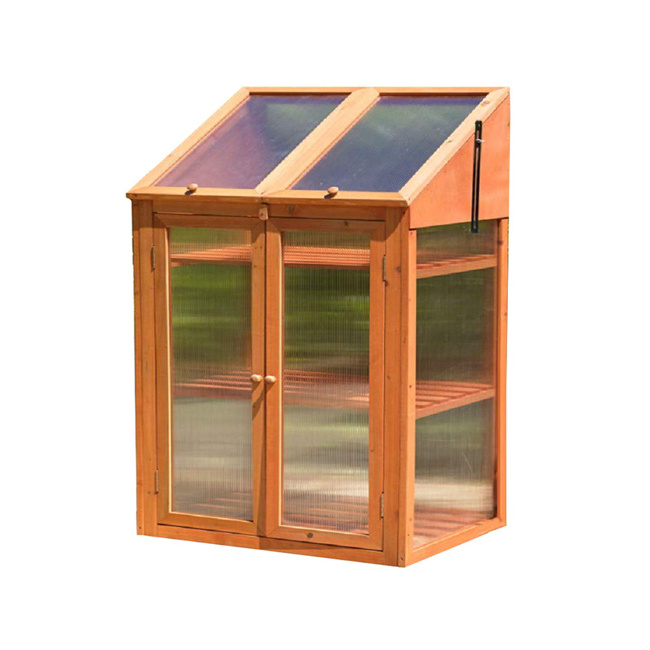 Garden furniture mini Wooden Cold Timber Frame Outdoor Plant Storage Grow House Greenhouse for sale