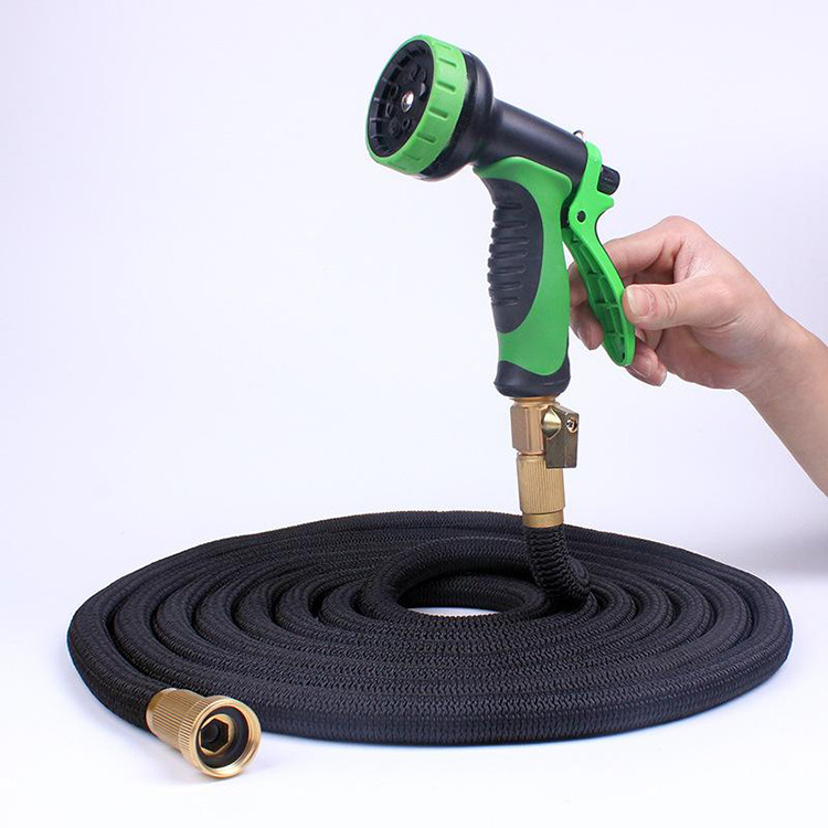 Hot selling 100ft expandable garden water brass hose & reels with spray gun