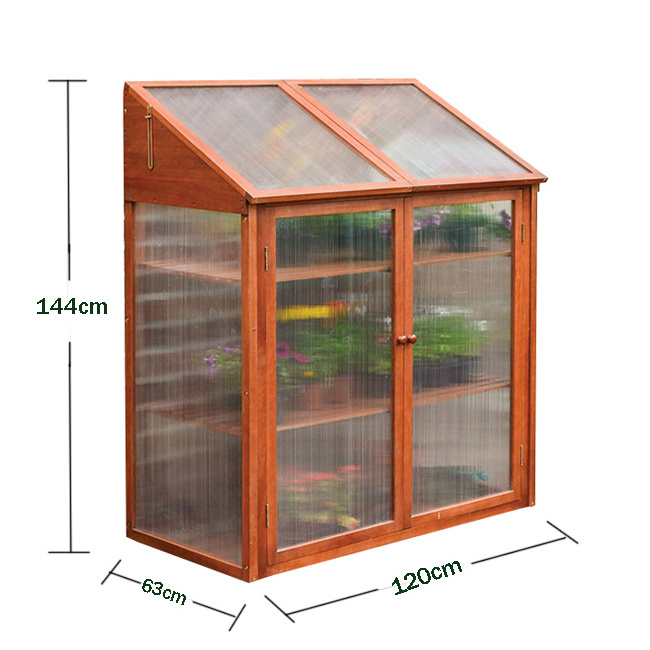 Garden furniture mini Wooden Cold Timber Frame Outdoor Plant Storage Grow House Greenhouse for sale