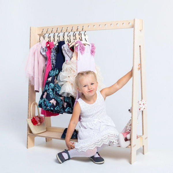 Kids Dress Up Clothes Hanger Timber Clothing Rack A Frame Rack Kids Room Storage Clothes Hanger Wood Clothing Rack