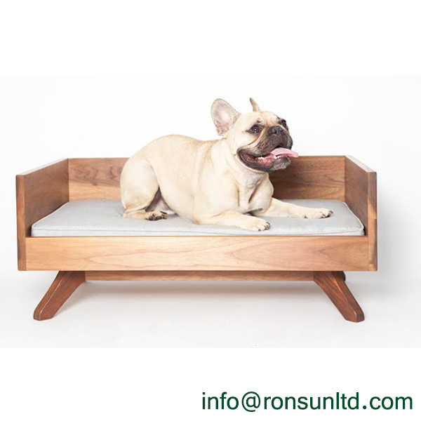 Indoor Pet Furniture Animal Products Luxury Modern Wooden Dog Sleeping Bed