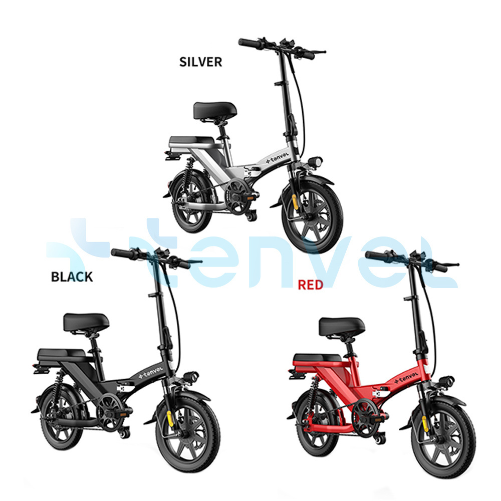 Tenvel China Factory city Ebike 48V 350W High carbon steel frame folding lithium 20AH battery fat tire electric bike