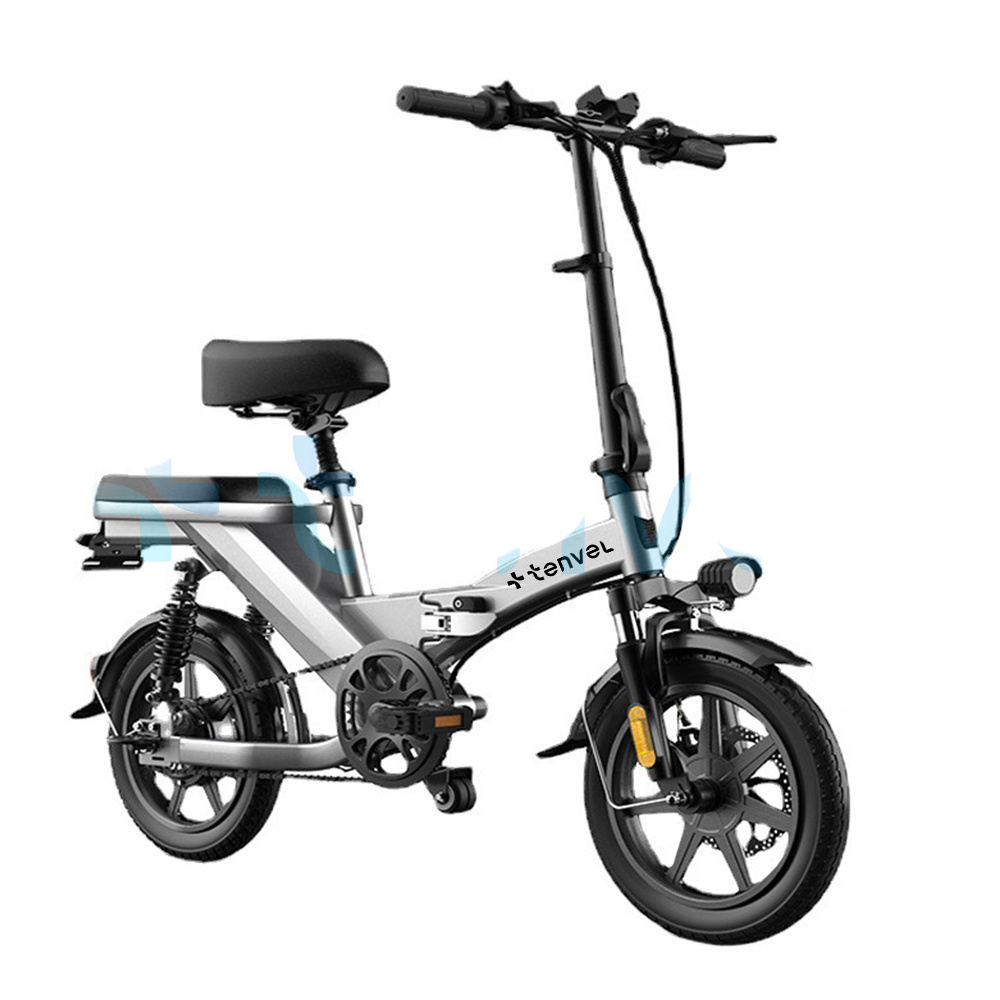 Tenvel China Factory city Ebike 48V 350W High carbon steel frame folding lithium 20AH battery fat tire electric bike