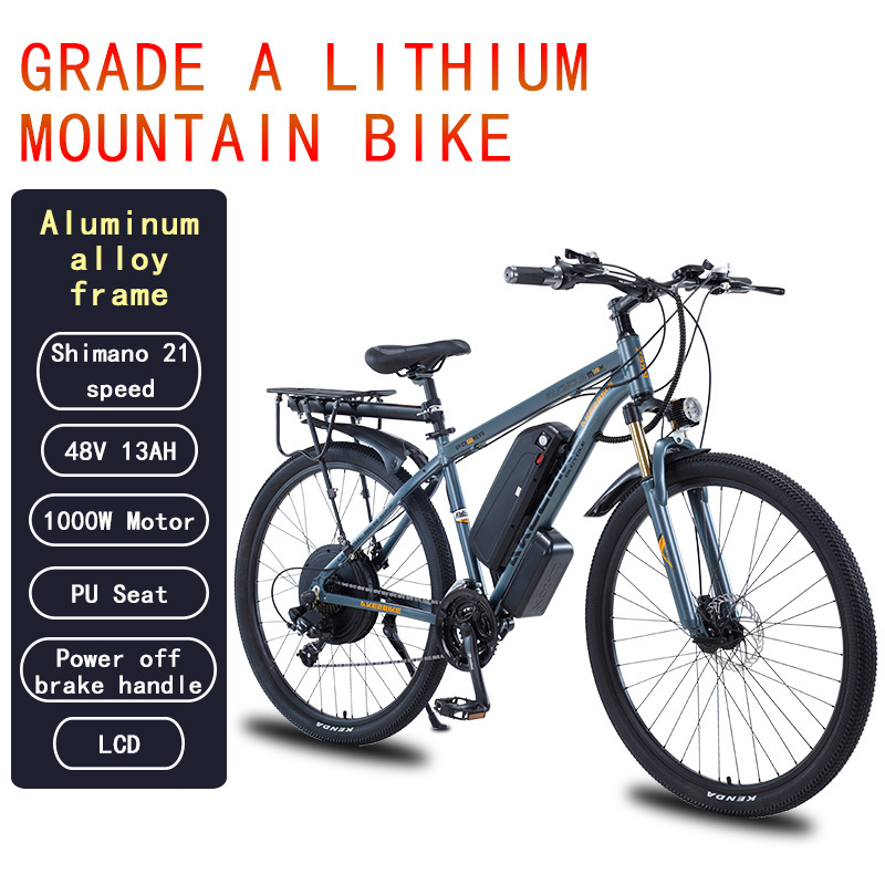 EU Warehouse Electric Bike 1000w Motor Disc Brake 29 Inch 21 Speed Fat Tire E Bike Adult Electric Bike Bicycle