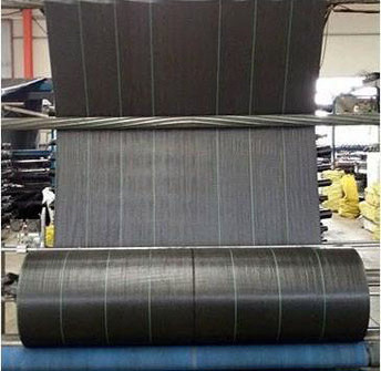 Plain White, Black PP Woven Fabric / Cloth / Sheet In Roll Making For Weed Mat Ground Cover and PP Bags / Sacks