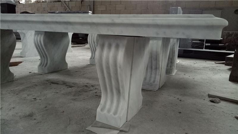 Bianco Carrara White Marble Garden Pedestal Cemetery Memorial Monument Benches