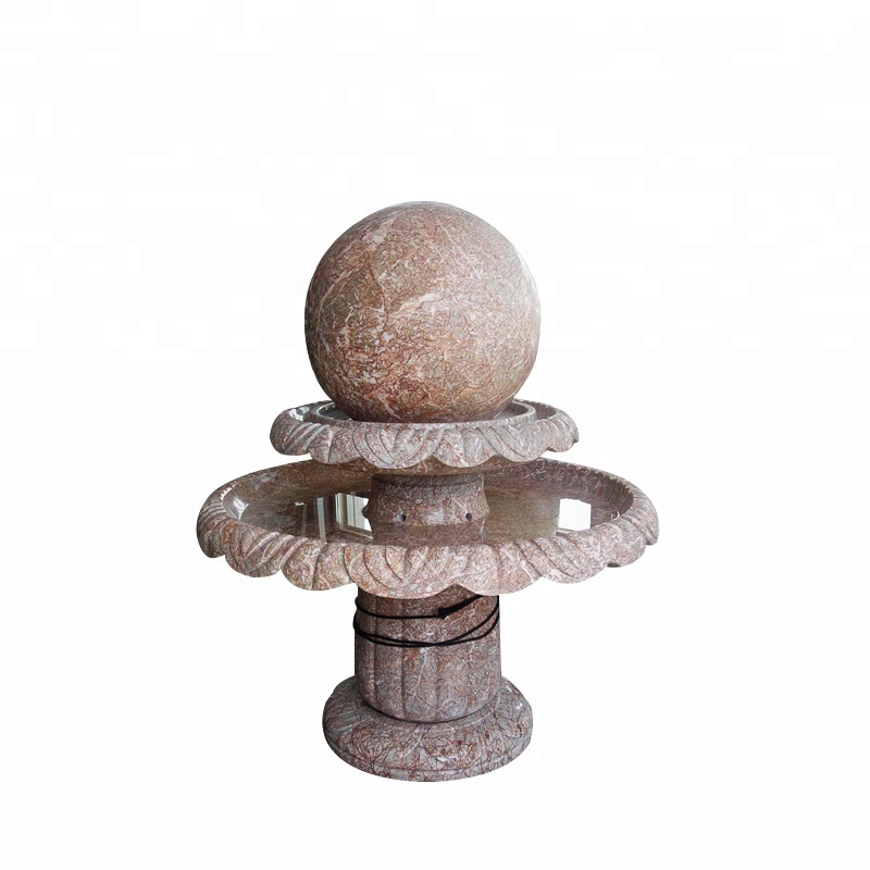 Outdoor Fengshui Garden Rolling Granite Floating Ball Water Fountain