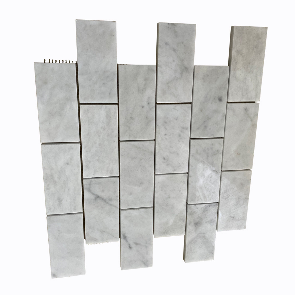 Subway Brick Look Kitchen Backsplash Carrara White Marble Mosaic Tile