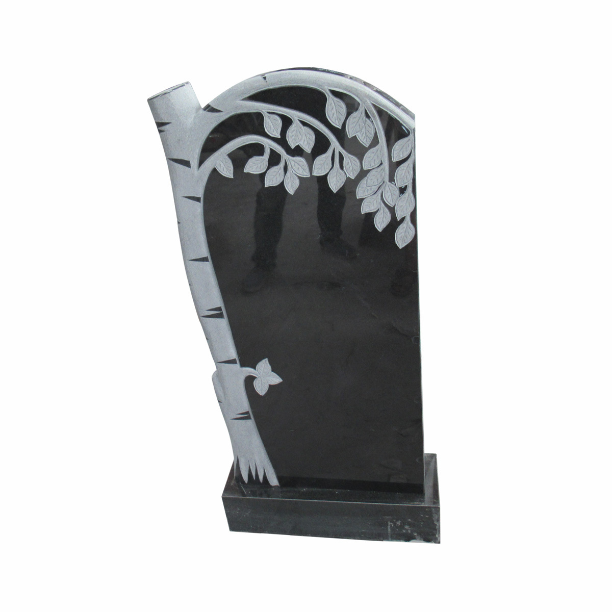 Wholesale Carved Black Granite Tree Shaped Russian Tombstone Headstone