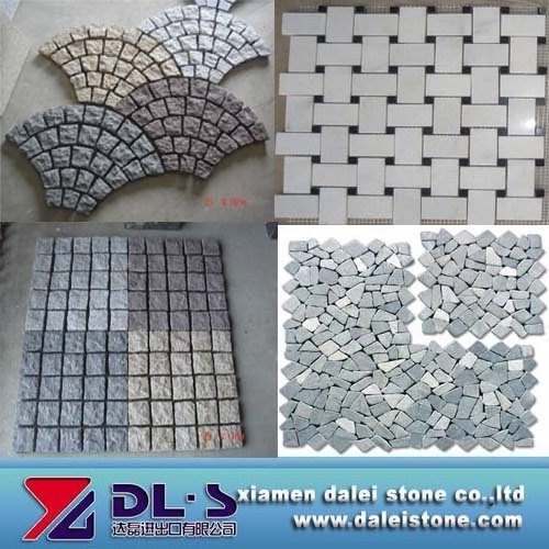 Cheap Granite Cobble Stone Paver on Mats for Sale