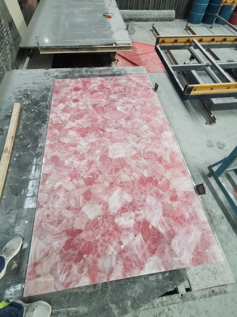 Natural Translucent Pink Onyx Marble Stone Slab Prices For Wall