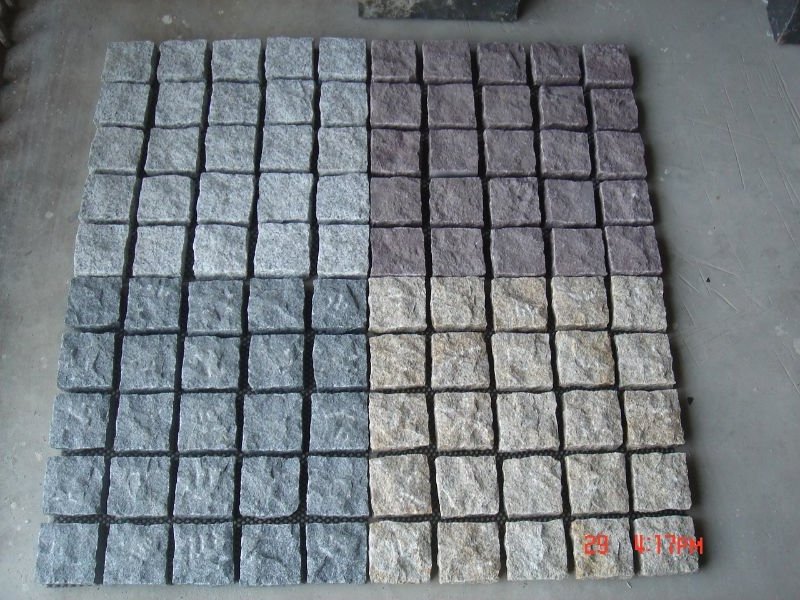 Cheap Granite Cobble Stone Paver on Mats for Sale