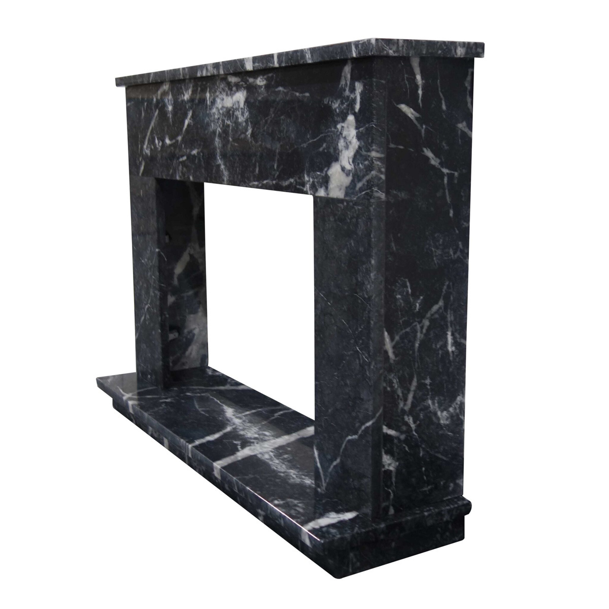 Polished Nero Marquina Indoor Decorative Home Black Mantel Marble Fireplace Surround