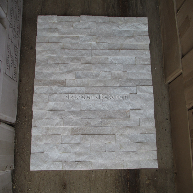 Cheap Exterior Pure White Slate Tile Stacked Culture Stone Wall Panel