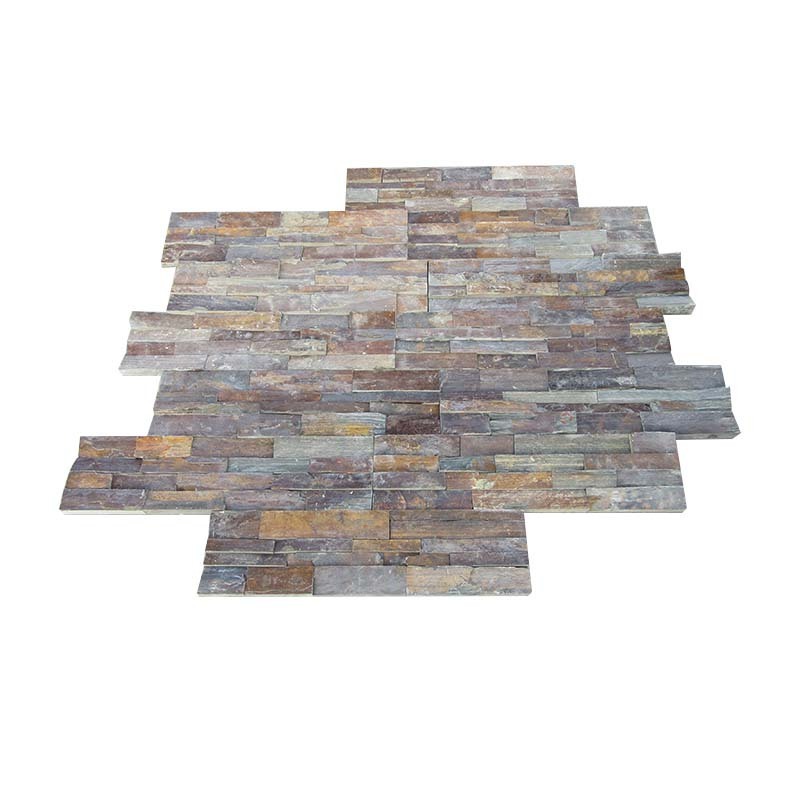 Rusty Natural Slate Bathroom Wall Panels Culture Stacked Stone Veneer Panel