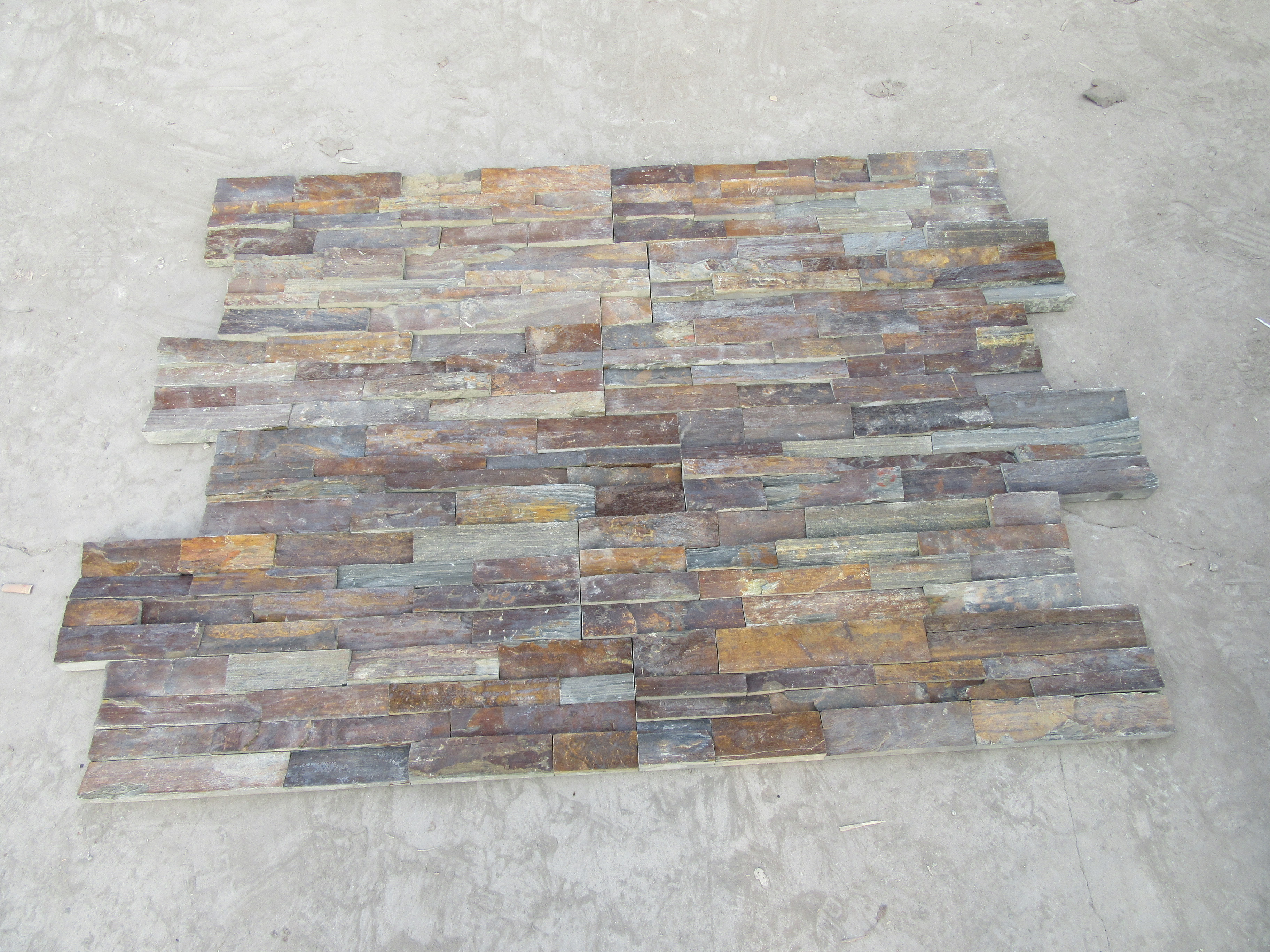 Rusty Natural Slate Bathroom Wall Panels Culture Stacked Stone Veneer Panel