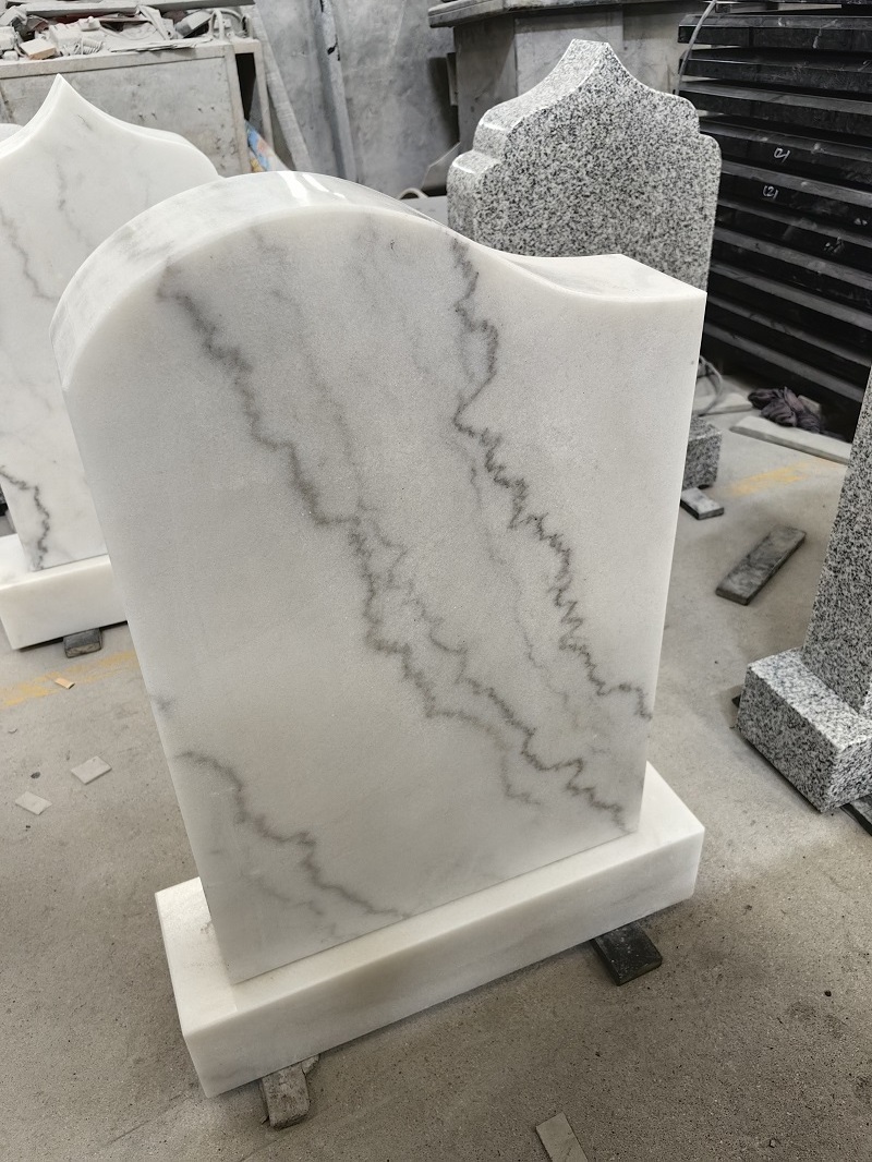 China Guangxi White Marble Grave Slab Memorial Tombstone Monument Upright Headstone Prices