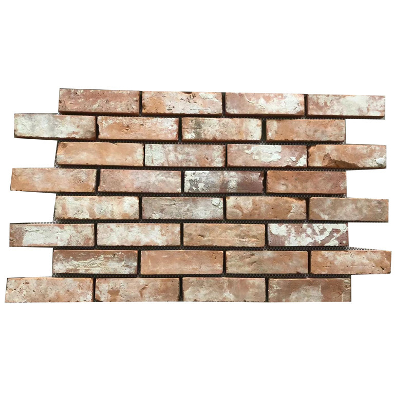 Exterior Wall Decorative Reclaimed Brick Antique Thin Brick Veneer Tiles With Net