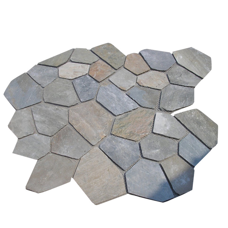 Cheap Rusty Slate Crazy Paving Stone Flagstone Patio Floor Tiles Paver Flooring With Mesh Backing