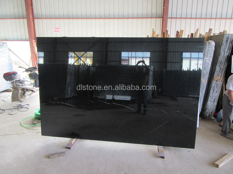 Popular Black Natural Nero Marquina Marble Big Slab Wholesale Price