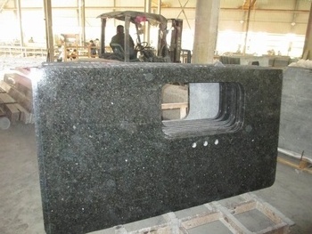 Brazil Black Granito Verde Ubatuba Granite Kitchen Countertops Polished Bullnose Edge