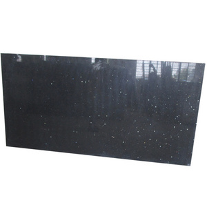 Polished China Artificial Sparkling Black Quartz Stone Slab for Countertop