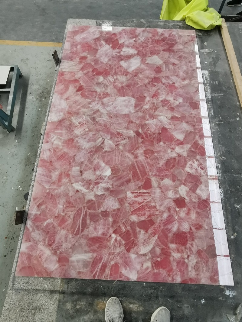 Natural Translucent Pink Onyx Marble Stone Slab Prices For Wall