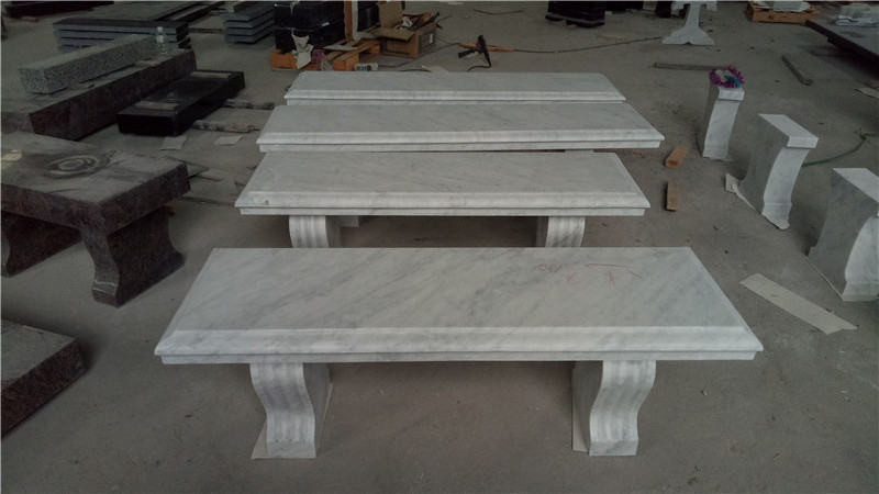 Bianco Carrara White Marble Garden Pedestal Cemetery Memorial Monument Benches