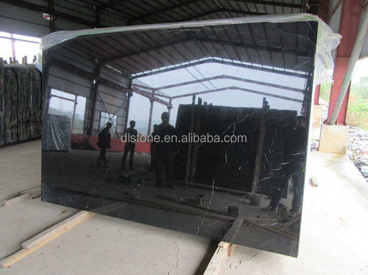 Popular Black Natural Nero Marquina Marble Big Slab Wholesale Price